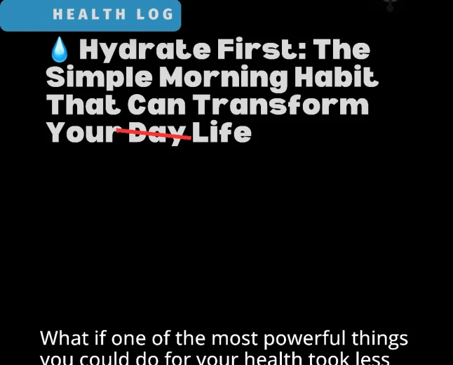 💧 Hydrate First: The Simple Morning Habit That Can Transform Your Day
